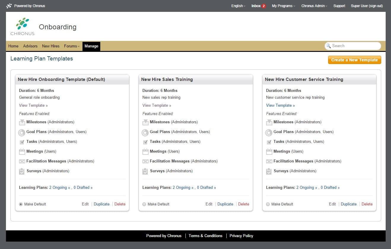 Onboarding Software Templates